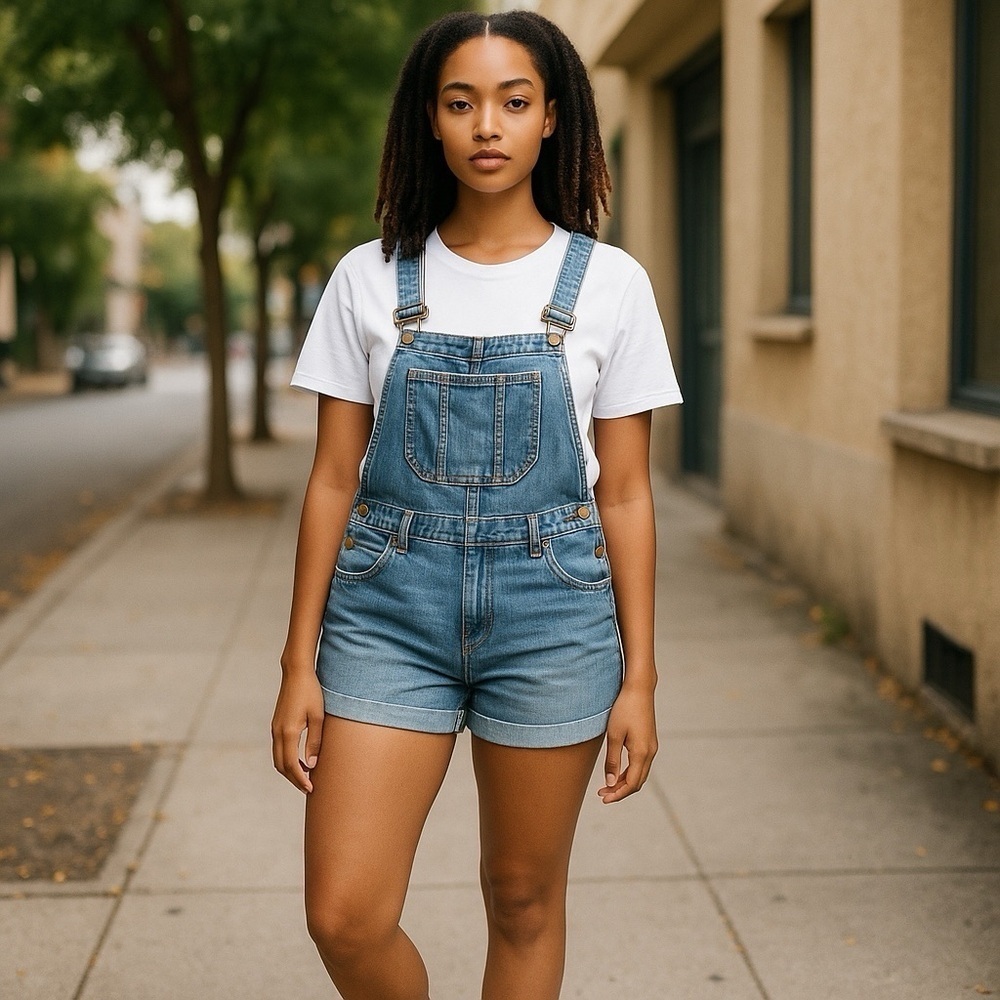 Jean Short Overalls